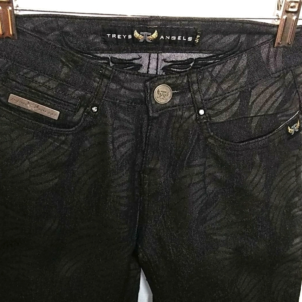 TREY'S Angels Sexy 3/4 Skinny Jeans Angel Wings - Picture 6 of 13